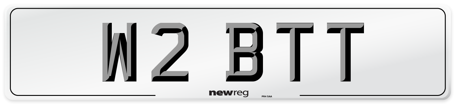 W2 BTT Number Plate from New Reg